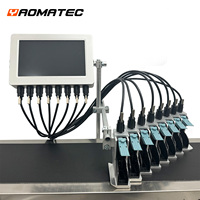 Imprimante jet d'encre CIJ en ligne Yaomatec 170P à 8 têtes pour la date de fabrication, le numéro de lot et le codage QR pour ligne de production d'embouteillage