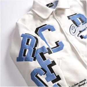 <span class=keywords><strong>Giacca</strong></span> da Baseball Letterman Personalizzata da <span class=keywords><strong>Uomo</strong></span> <span class=keywords><strong>Oversize</strong></span> con Ricamo in Ciniglia e Colletto Reversibile Stile College Varsity alla Moda - Product Image 2