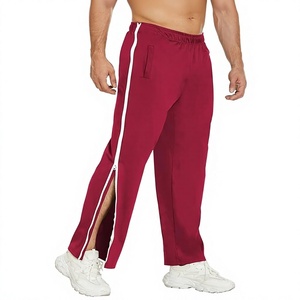 Custom OEM Men's Tear Away Basketball Pants 2 Side Zippers Snap Off Full Open Down Sweatpants Leg <b>Post</b> Surgery Pant with Pockets - Product Image 6