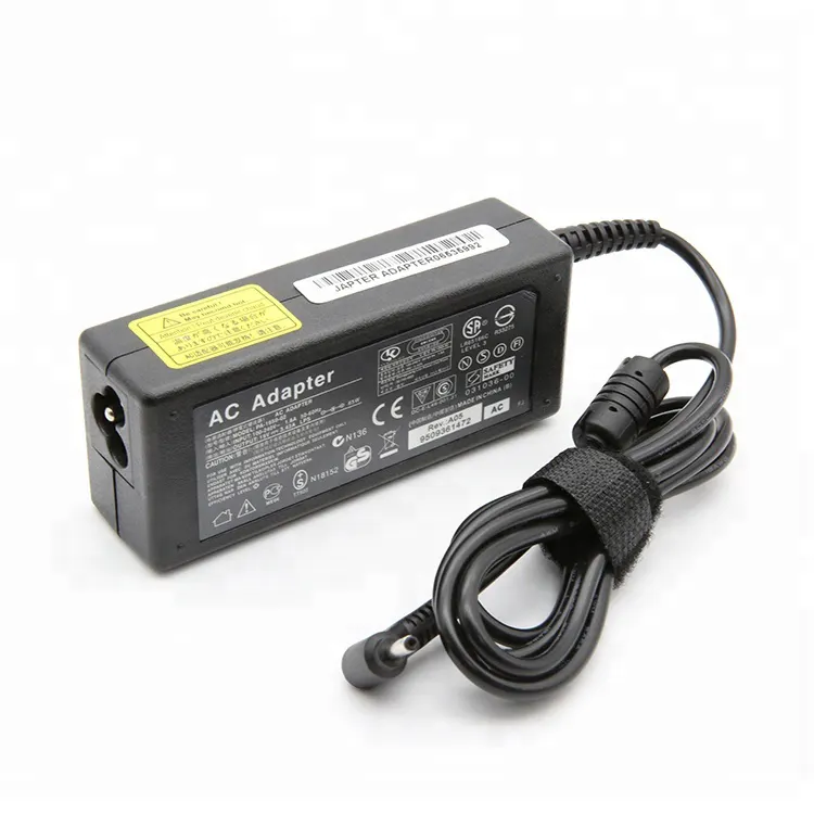 Adaptador de alimentação de laptop, adaptador de energia de 19v 3.42a 65w chicony para computador portátil ace aspião travelmate notebook