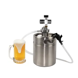 Portable 5l Mini Beer Stainless Steel Draft Beer Keg Dispenser for Bar Party