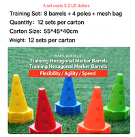 Emblema Hexagonal de 23 cm, Equipo Auxiliar de Entrenamiento de Fútbol, Marcadores de Obstáculos para Entrenamiento Físico Juvenil