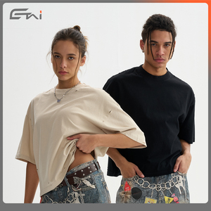 Haute qualité lâche surdimensionné lavage hommes T-<span class=keywords><strong>shirt</strong></span> impression personnalisée vierge en détresse <span class=keywords><strong>Vintage</strong></span> t-shirts pour hommes - Product Image 2