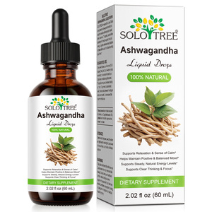 Gotas Líquidas de Ashwagandha SOLOTREE con Extracto de Plantas para Aliviar el Estrés, Calmar, Mejorar el Pensamiento, la Concentración y Equilibrar el Estado de Ánimo - Product Image 1