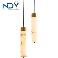 Lustres à pendentifs en albâtre cylindrique de style minimaliste moderne pour hôtel, salle à manger, cuisine, îlot et escaliers, décoration intérieure