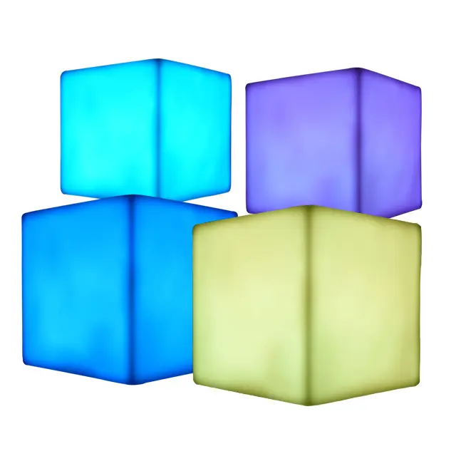 Rechargeable Plastic Lighting Outdoor Waterproof Led Cube Color Changing Luminous Night Light
