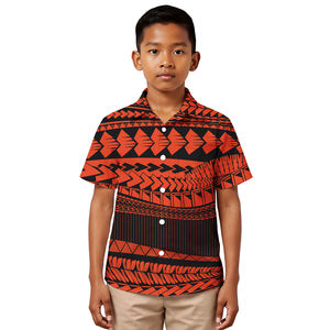 Chemise d'été respirante à manches courtes pour garçon, motif tribal polynésien Elei, personnalisable, tendance, en promotion - Product Image 5