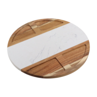 Yashion – Nouvel ensemble de planches à fromage en bois d'acacia et marbre, bols en céramique, couteaux en acier inoxydable doré, plateau de charcuterie pour la maison