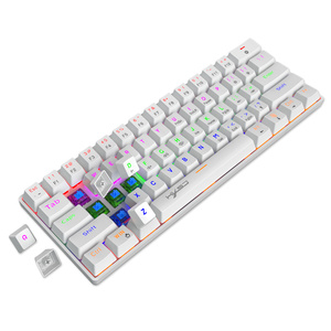 60% <span class=keywords><strong>Mini</strong></span> tuyến tính có thể tháo rời Loại-C Cáp chơi Game bàn phím màu đen LED Backlit New USB Giao diện tương thích cơ khí Kailh - Product Image 5