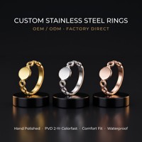 Bague en acier inoxydable vierge personnalisable avec chaîne à maillons gravable pour bijoux DIY