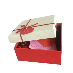 Boîte à chocolat de luxe, Texture en carton, boîte en papier, boîte à chocolat pour la saint-valentin, cadeau de vacances, ruban