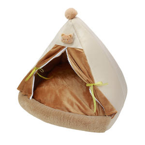 Casa de campaña para mascotas de alta calidad y cómoda, con diseño de oso durmiente, cama para gatos para la relajación de gatos en interiores - Product Image 4