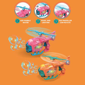 Juguetes Musicales de Helicóptero con Burbujas, Pistola de Burbujas con Hélice Giratoria para Niños, Juguetes de Burbujas para Exteriores con Solución para Burbujas - Product Image 4