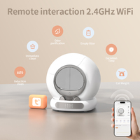 Bac à litière pour chat automatique rond, autonettoyant, fermé, électrique, avec capteur intelligent, application, OEM, vente en gros
