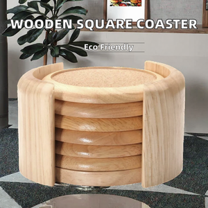 Posavasos de Madera - Tamaño Personalizado, Forma Cuadrada, Acabado Brillante, Diseño Ecológico de Lujo, 10 cm de Diámetro, 10 mm de Grosor, Artizon Studio - Product Image 2