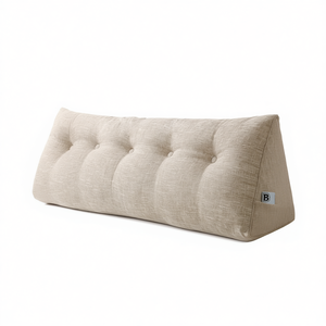 Almohada Triangular Beige de Lujo con Relleno de Espuma Viscoelástica para Lectura en Cama y Soporte para Masajes por Db - Product Image 1