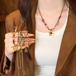 Vintage Tigers Eye Pendant Necklace Women 2025 New Arrival Light Luxury High-End Electroplated <b>Copper</b> Sweater <b>Chain</b> X1999 Tiger' - Product Image 2
