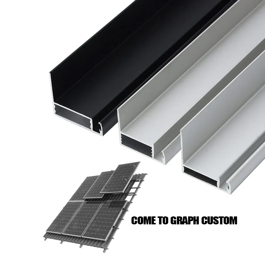 Painel solar de alumínio para montagem, quadro de painel solar fotovoltaico de alumínio para telhado
