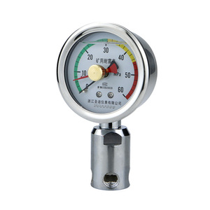 Manufacturer's explosion-proof and shock-resistant mining pressure <b>gauge</b> BZY-60A diaphragm type stainless steel mining double - Product Image 4