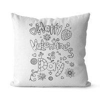 Housse de coussin à colorier soi-même avec marqueurs, motif Saint-Valentin, cadeau parent-enfant, OEM