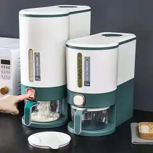 New Rice Dispenser Storage Box Container 12kg Cereals And Grain Bucket Dry Food Storage Container For Organizing Home Kitchen