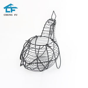 Factory hot sales iron wire <strong>rooster</strong> chicken metal wire egg hatching storage <strong>basket</strong> eco-friendly - Product Image 2