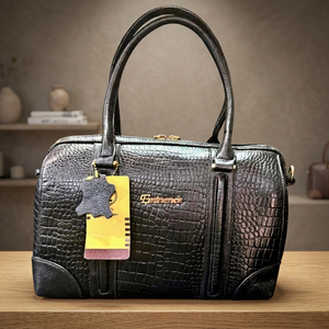 Bolso de Mano Casual de Cuero Genuino para Mujer, Estilo Vintage, de Alta Calidad, Impermeable, Ecológico, con Cierre Único y Estampado - Product Image 1