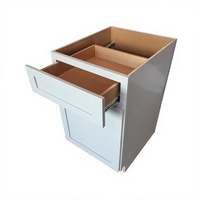 Meuble de cuisine mural moderne personnalisé en bois massif blanc et gris style Shaker avec charnières, évier et robinet pour appartement (RTA)
