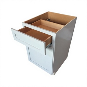 Gabinete de cocina de madera maciza con coctelera blanca y gris de estilo moderno personalizado independiente con fregadero y grifo para apartamento RTA - Product Image 5