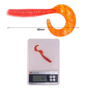 เหยื่อปลอมแบบใหม่ หางหยิก ขนาด 80 มม. น้ำหนัก 4.2 กรัม สำหรับตกปลาแบส เหยื่อตกปลาแบบติดก้น ทำจากซิลิโคน - Product Image 1