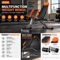 Banc de musculation ergonomique avec réglage multi-niveaux de l'angle, coussin épais, banc réglable pour haltères, entraînement de force