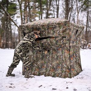 Tente de chasse portable 3-4 personnes, une chambre, en Oxford 150D, camouflage silencieux 360°, avec porte battante pour la chasse au canard - Product Image 2