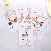 Porte-clés pendentif fleur mignon, porte-clés marguerite en émail tendance, pour sac, voiture, cadeau, articles promotionnels