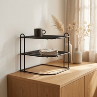 Étagère d'angle de cuisine à 3 niveaux en fer – Écologique, résistante à la rouille, non pliable, de type sur pied, pour rangement de vaisselle et optimisation de l'espace de garde-manger
