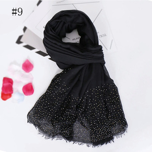 De moda Hijab con piedra al por mayor Jersey de algodón chal musulmana bufanda de <span class=keywords><strong>la</strong></span> gasa para las mujeres - Product Image 1