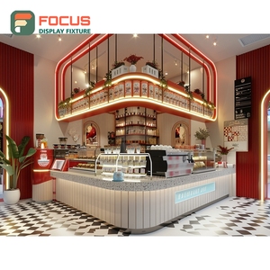 เคาน์เตอร์บริการกาแฟระดับมืออาชีพ โซนทำงานบาริสต้า พร้อมเคาน์เตอร์แคชเชียร์หน้าร้าน ทำจากไม้โอ๊คสีขาว สำหรับร้านกาแฟ - Product Image 6