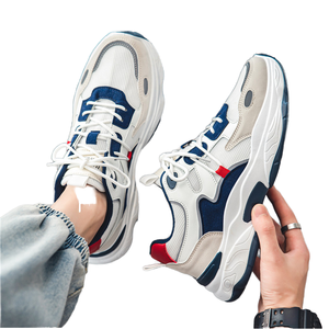 Zapatos Deportivos Planos para Hombre, para Gimnasio, Correr, Caminar, con Parte Superior de Malla Transpirable, con Cordones, Plataforma Antideslizante de Goma, Ligeros, para Verano - Product Image 1