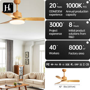 Modern <b>Ceiling</b> Indoor <b>Fan</b> Decorative <b>Smart</b> Remote Control Luxury Wooden LED Pendant <b>Fan</b> with Light - Product Image 4