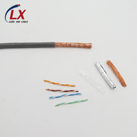 Precio al por mayor de alta calidad Cat5e Cat 5E 24AWG COBRE UTP STP FTP SFTP EXTERIOR Doble PVC/PE Chaqueta Red Ethernet Lan Cable