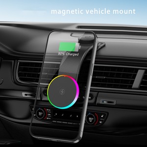 <span class=keywords><strong>Cargador</strong></span> inalámbrico de coche ajustable de 15W con luz rítmica para <span class=keywords><strong>Samsung</strong></span>, tablero de succión magnética CE FCC, productos innovadores - Product Image 2