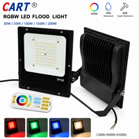 Projecteur LED extérieur RGBW haute luminosité 150W, étanche IP66, vente en gros 30W 50W 100W 150W 200W, réflecteur de projecteur
