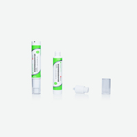 Tubo exprimible vacío de LDPE con tapa de rosca transparente para cosméticos, aceites esenciales y gel reparador de la piel.