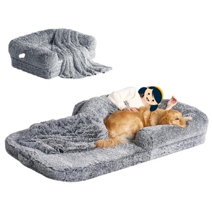 Benutzer definierte abnehmbare wasch bare feste Stoff umwelt freundliche quadratische klassische Hunde bett Anti-Rutsch-Boden Haustier Sofa Kissen tragbare Plüsch - Product Image 1