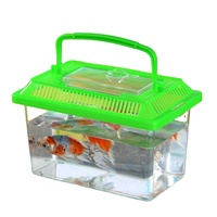 Aquarium portable transparent en plastique pour poissons rouges, tortues, bettas, reptiles – Boîte de transport pour animaux de compagnie