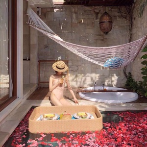 Plateau flottant pour petit-<span class=keywords><strong>d</strong></span>éjeuner en bord de <span class=keywords><strong>piscine</strong></span> à Bali, panier en rotin pour hôtel, <span class=keywords><strong>chambres</strong></span> <span class=keywords><strong>d</strong></span>'hôtes, plateau en rotin créatif - Product Image 4