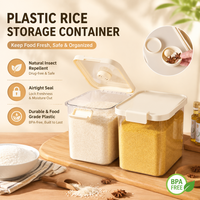 Immense Plastic Rice Storage Container Home Use Nordic Style Kitchen Insect-Proof Moisture-Proof Sealed 20-Pound Rice Bucket