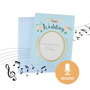 Cartão de som dos clientes estúdio gravação de casamento placa de convite gravável