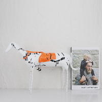 Sculpture de bureau en fer forgé abstraite animale, style Art Déco, blanc et noir, pour la décoration intérieure de luxe, vente en gros