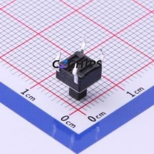 TC-1102T-B Tactile Switch Through hole Component THT-4P,6x6mm Switch Single Pole Single Throw Rectangle Button 1.6N Through Hole - Product Image 2