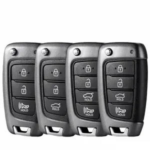 现代索拉里斯2伊兰特i30 i35 i40图森科纳2015 2016 2017 2018智能遥控钥匙盒3/4按钮汽车钥匙外壳